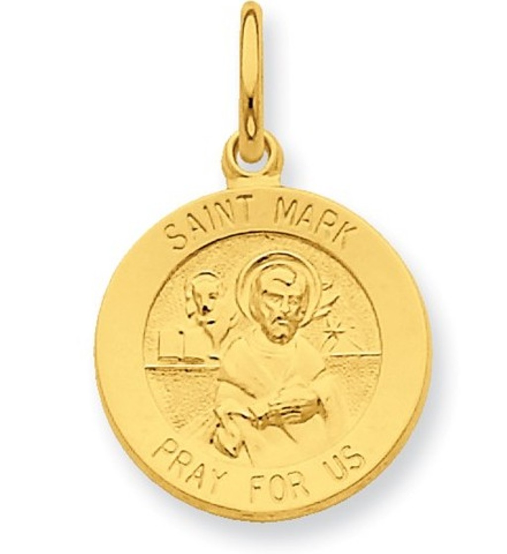 24k Gold-plated Sterling Silver Saint Mark Medal