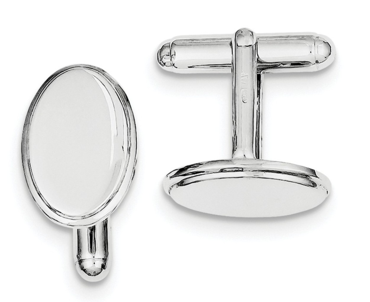 Rhodium-Plated Sterling Silver Italian Cufflinks