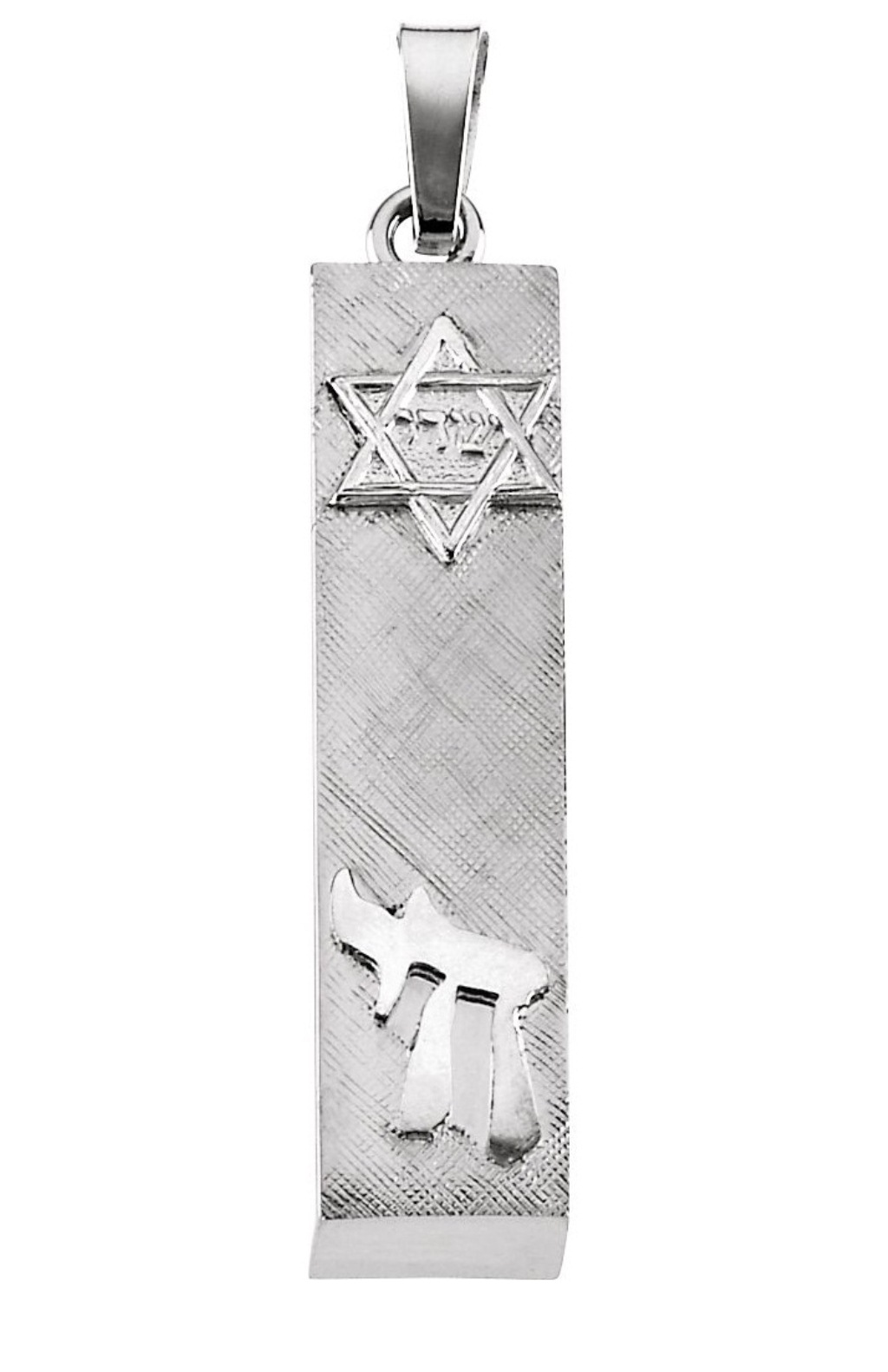 Florentine Finish Mezuzah Pendant Sterling Silver Pendant