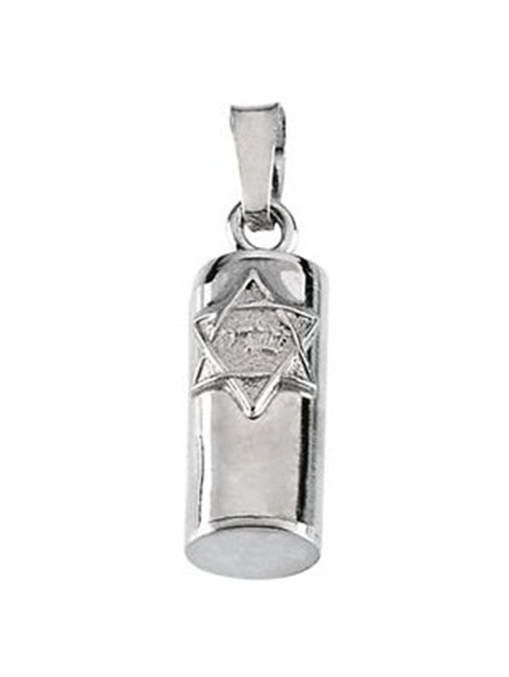 Mirror Polished Mezuzah Sterling Silver Pendant