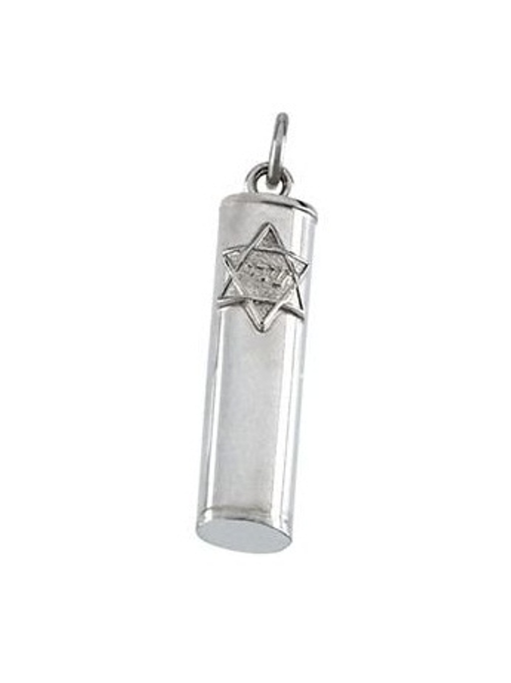 Mirror Polished Mezuzah Sterling Silver Pendant