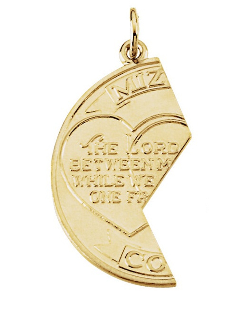 Miz Pah Coin Left Pendant,14K Yellow Gold