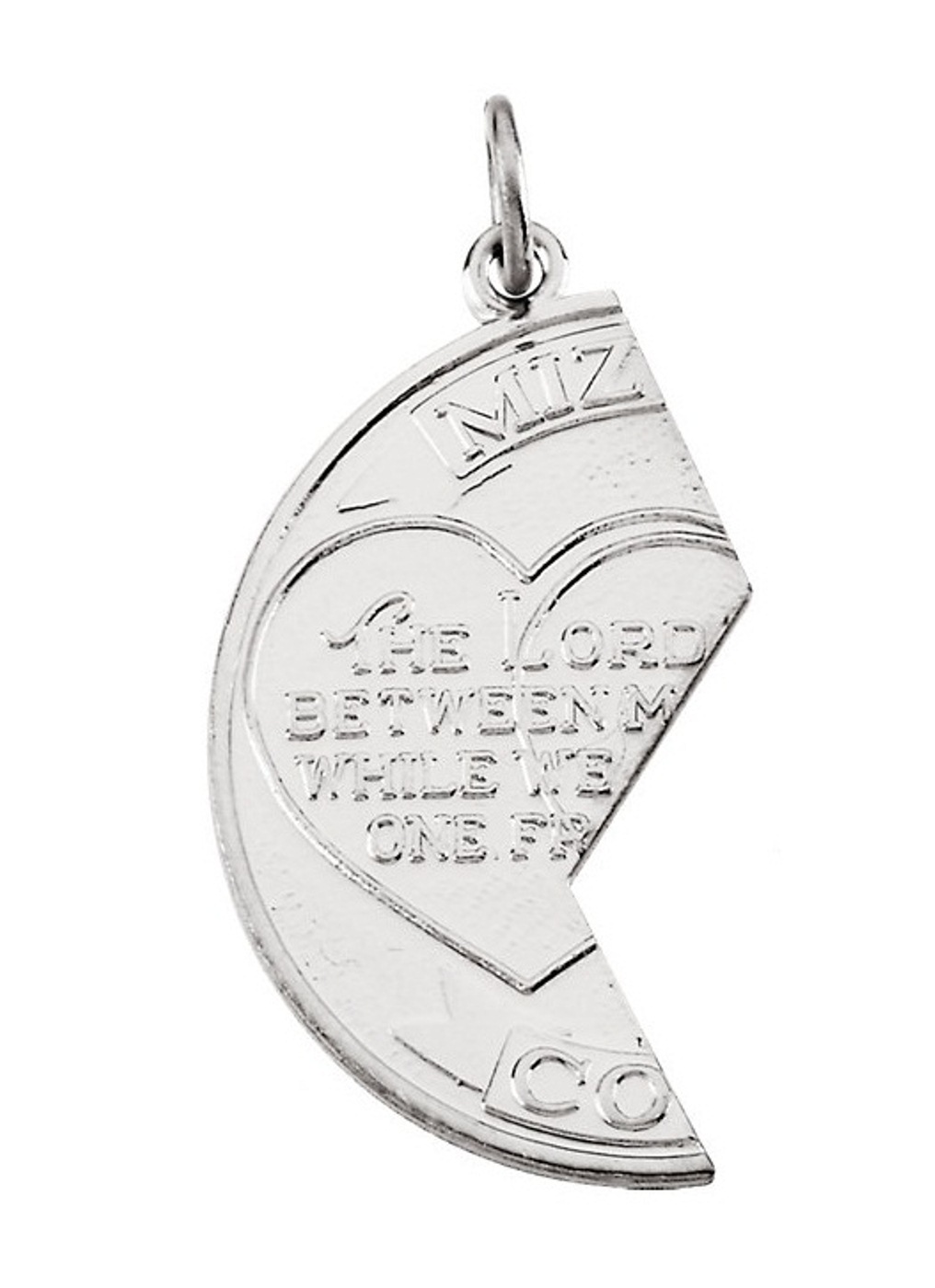 Miz Pah Coin Left Pendant, Rhodium-Plated 14k White Gold