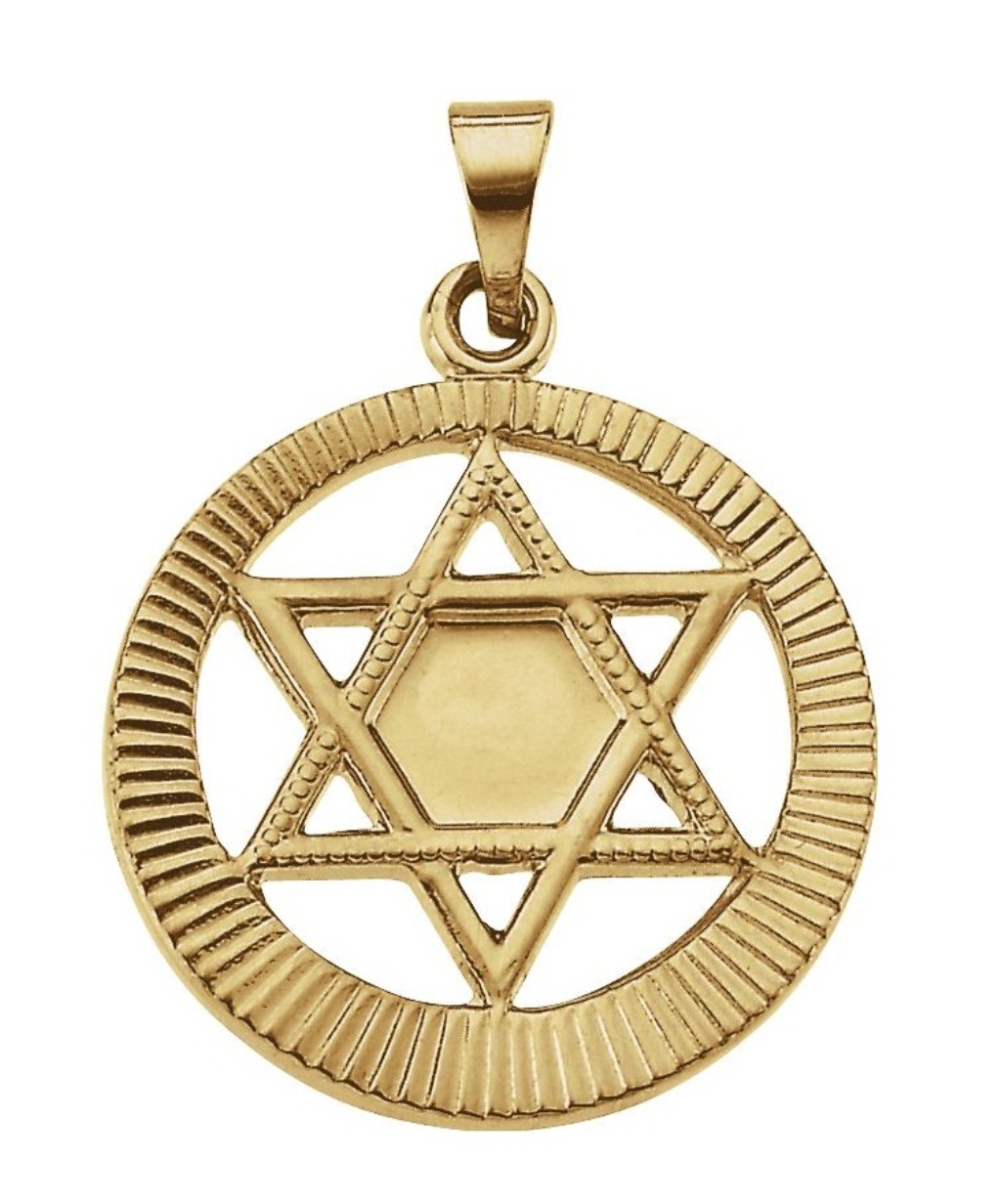 Star of David Pendant, 14k Yellow Gold