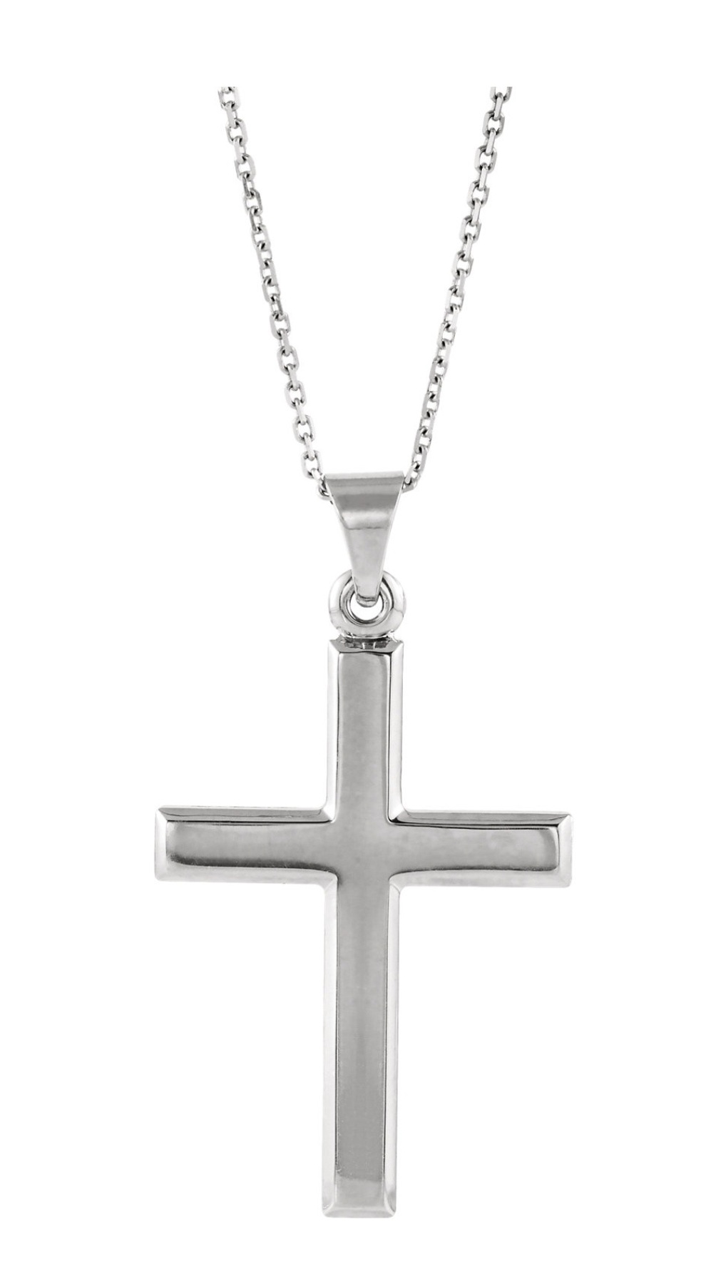  
Cross Necklace, 14k White Gold