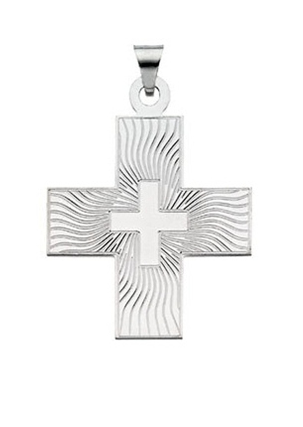  
Greek Cross Pendant, 14k White Gold