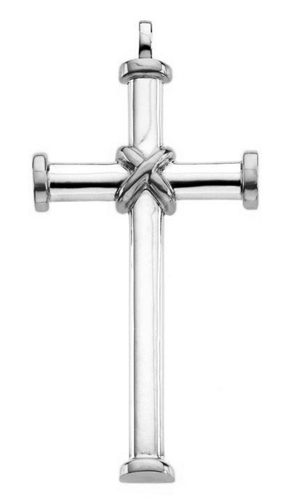  
Cross Pendant, Rhodium-Plated 14k White Gold