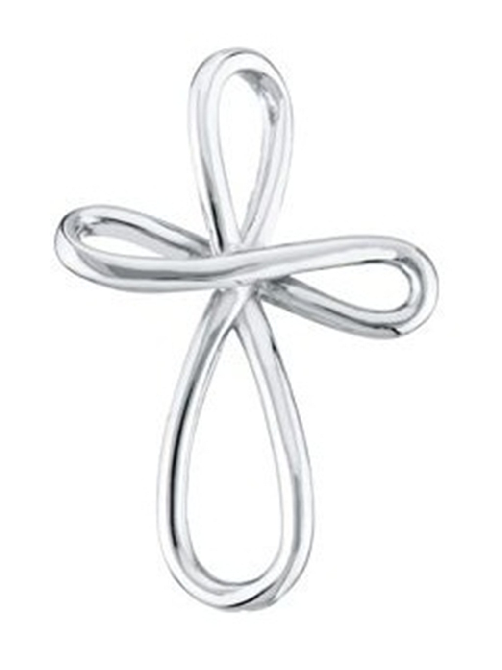  
Twisted Cross Pendant, Rhodium-Plated 14k White Gold