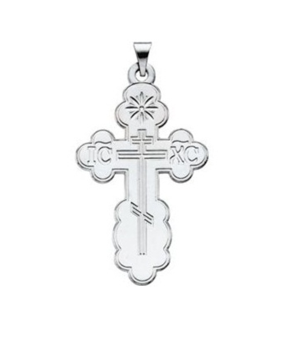 St. Olga Orthodox Cross Pendant, 14k White Gold