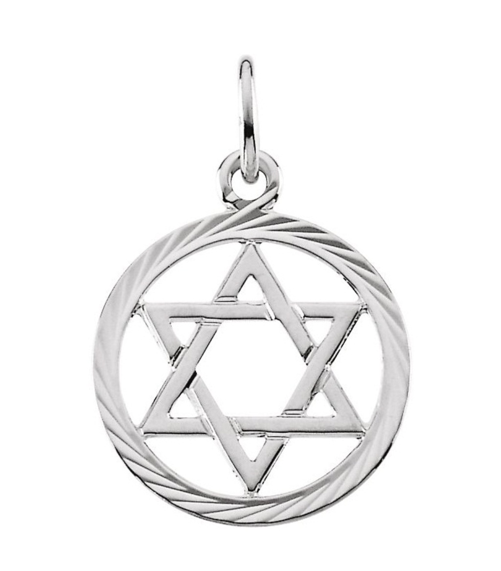 Star of David Pendant, 14k White Gold