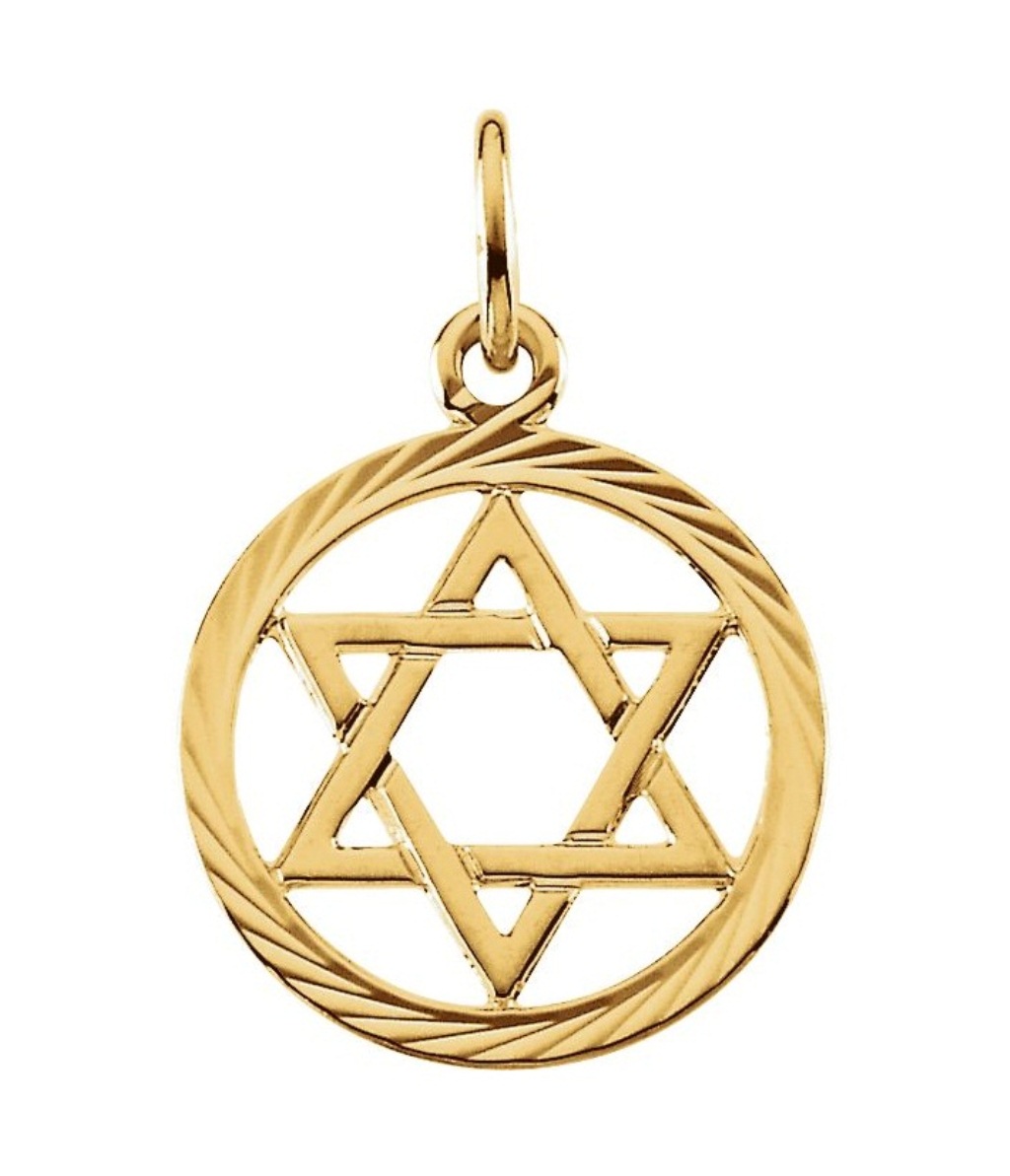 Star of David Pendant, 14k Yellow Gold