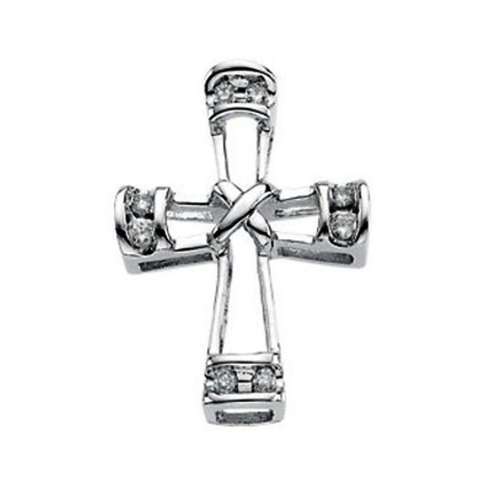  14k White Gold Cross Pendant