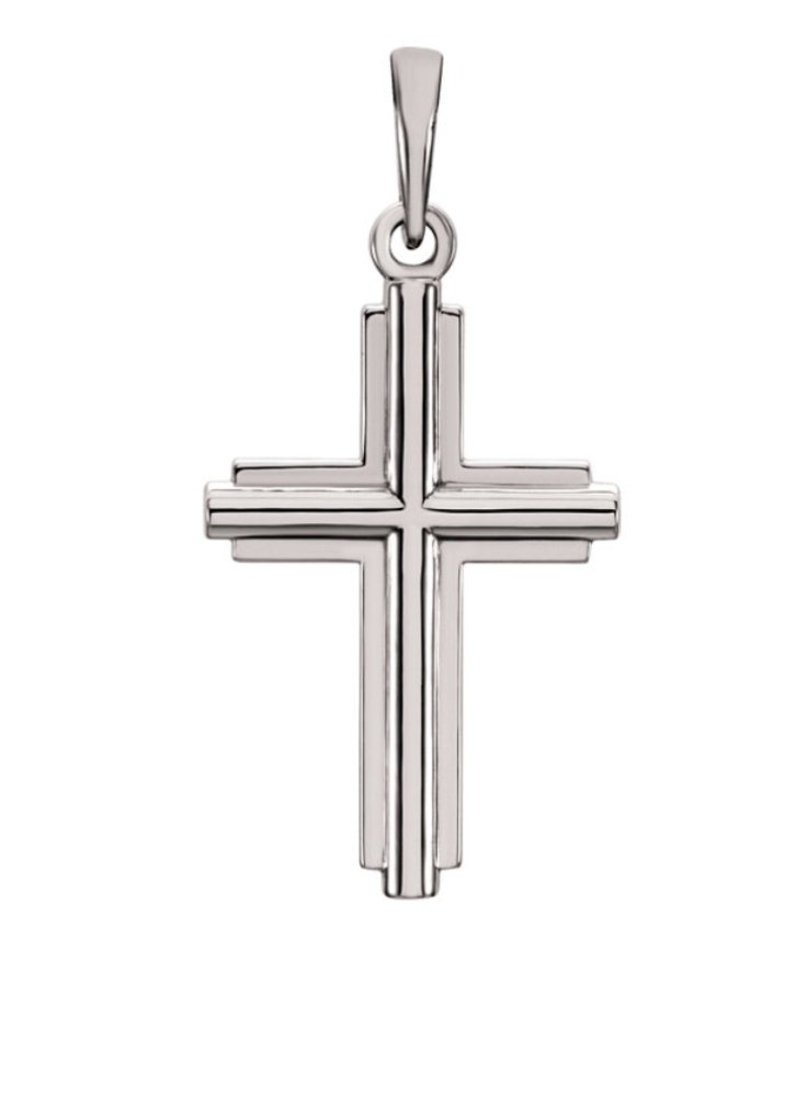  
Inlay Cross Pendant, Platinum 