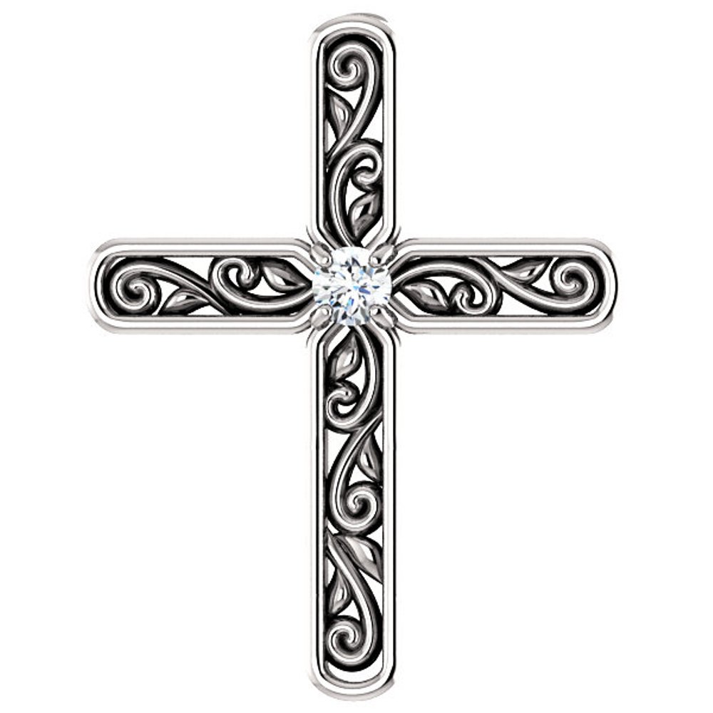  14k white gold cross pendant