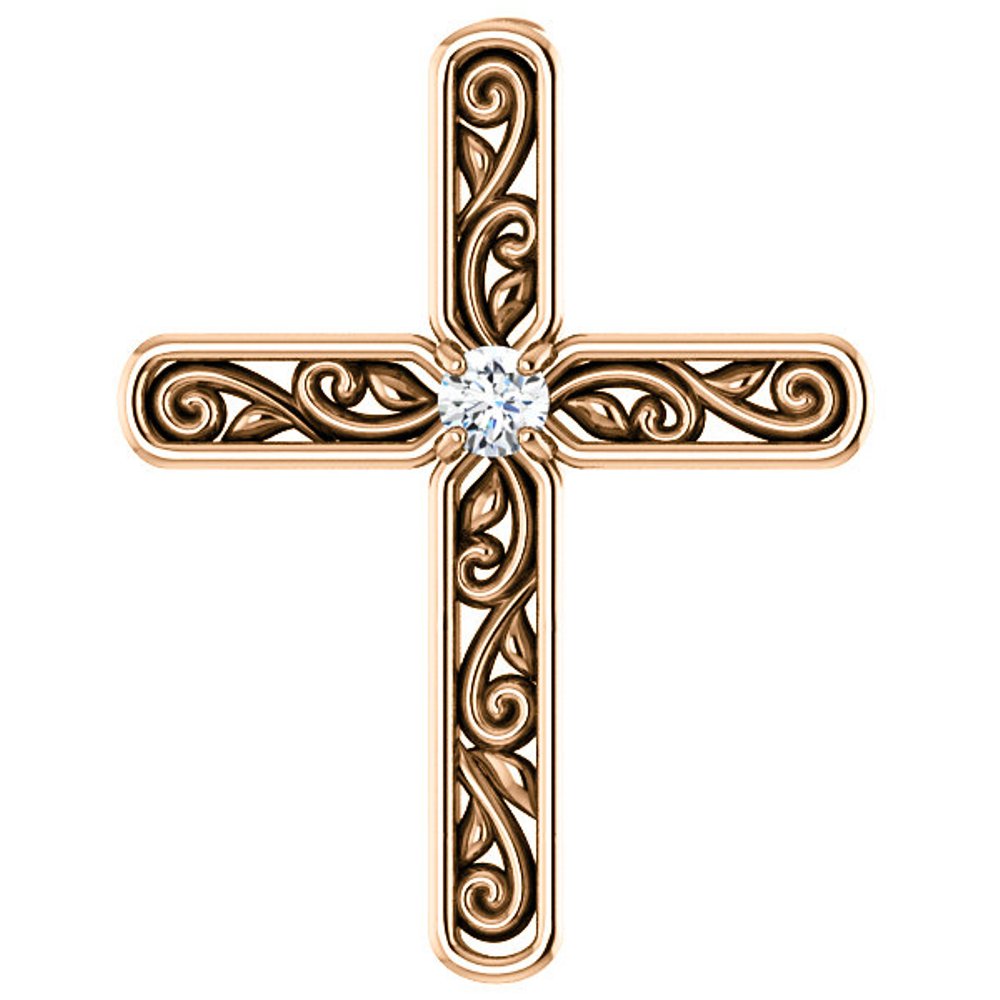  14k Rose Gold Cross Pendant