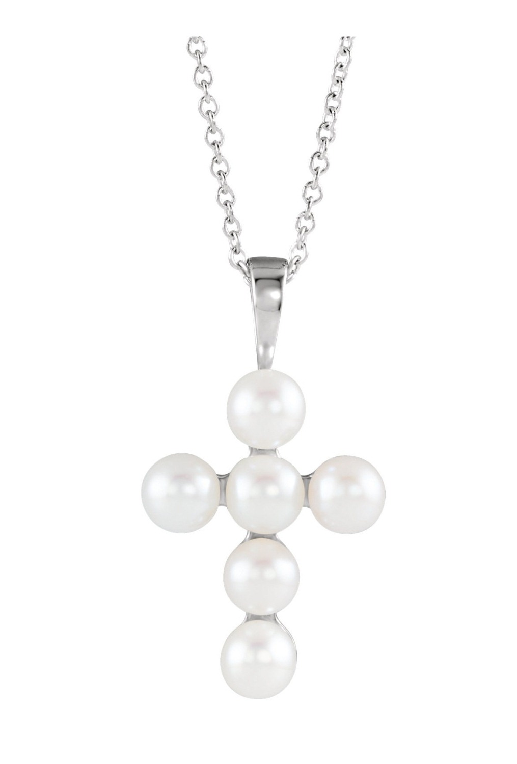 Freshwater Cultured Pearl Cross Necklace