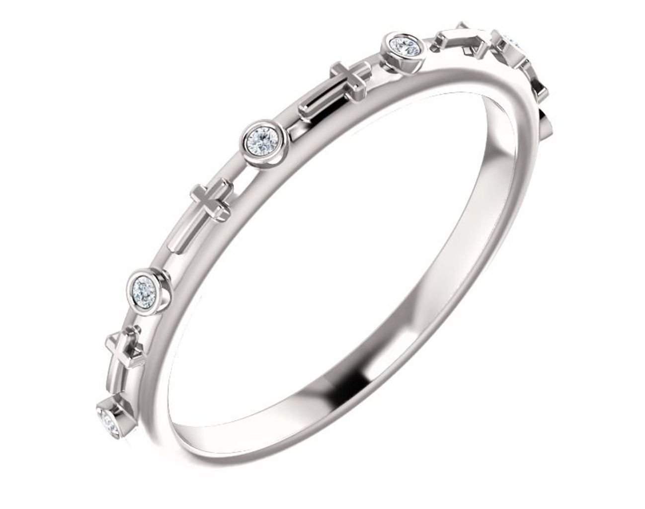 Diamond Cross Ring, Platinum