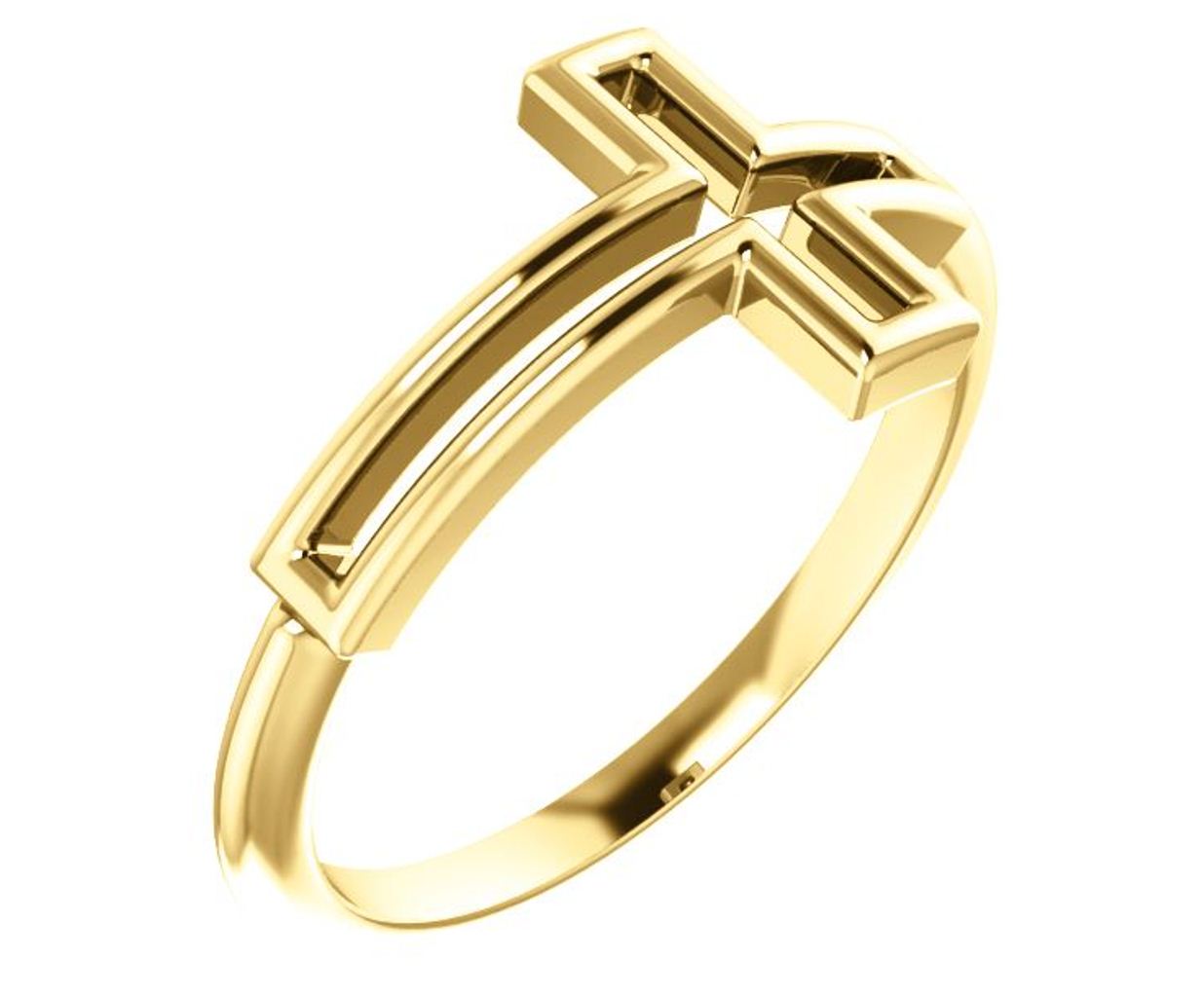 Cross Ring, 14K Yellow Gold