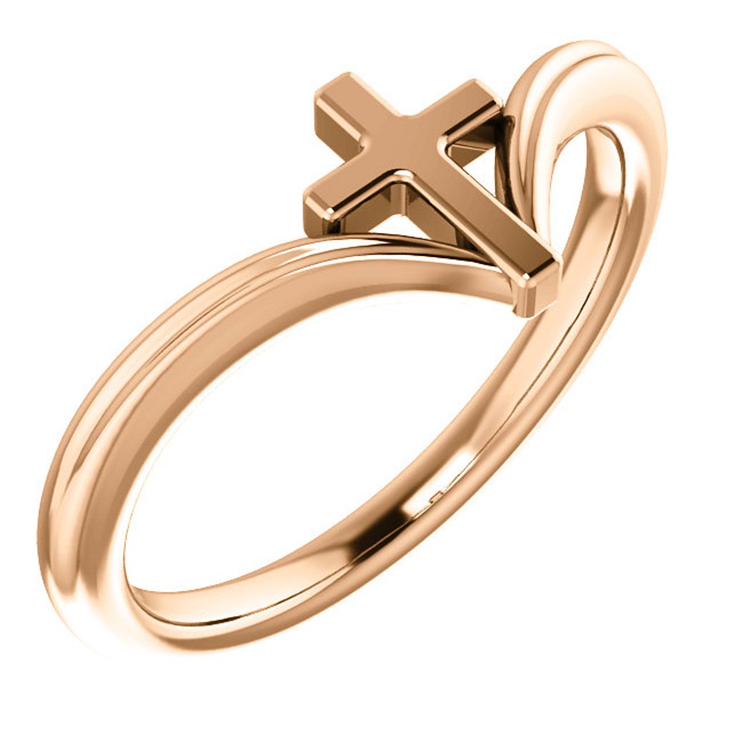 Cross Ring, 14K Rose Gold