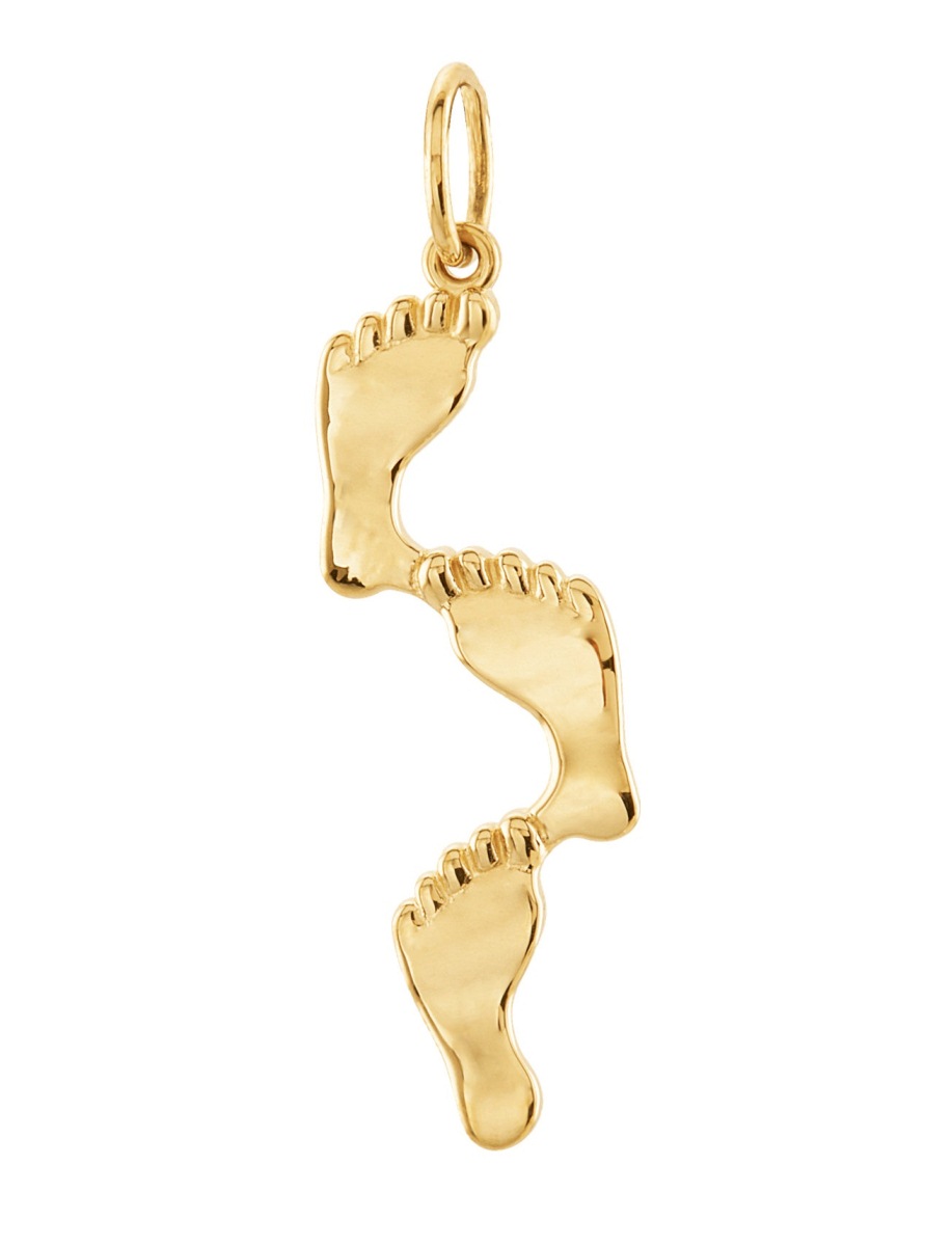 Footprints Pendant, 14k Yellow Gold