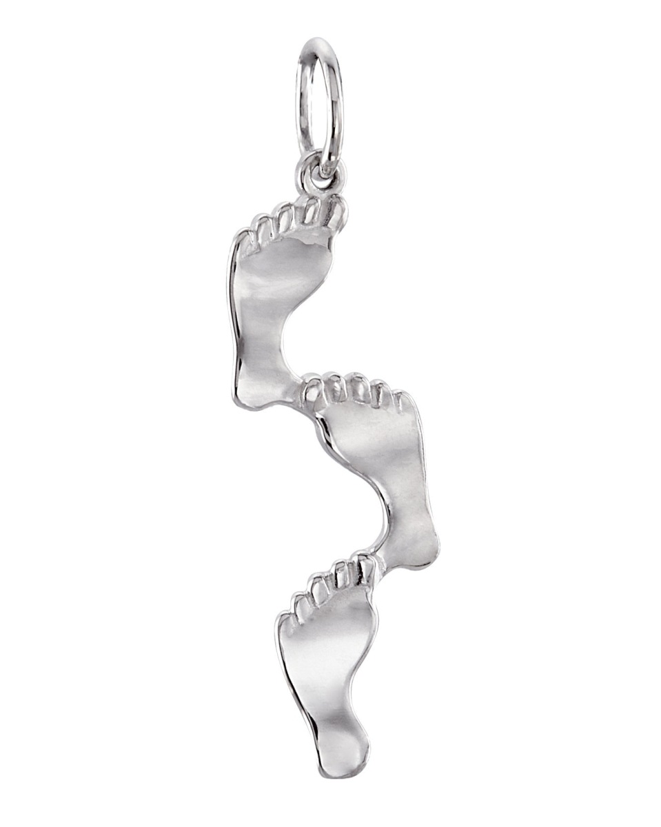 Footprints Pendant, 14k White Gold