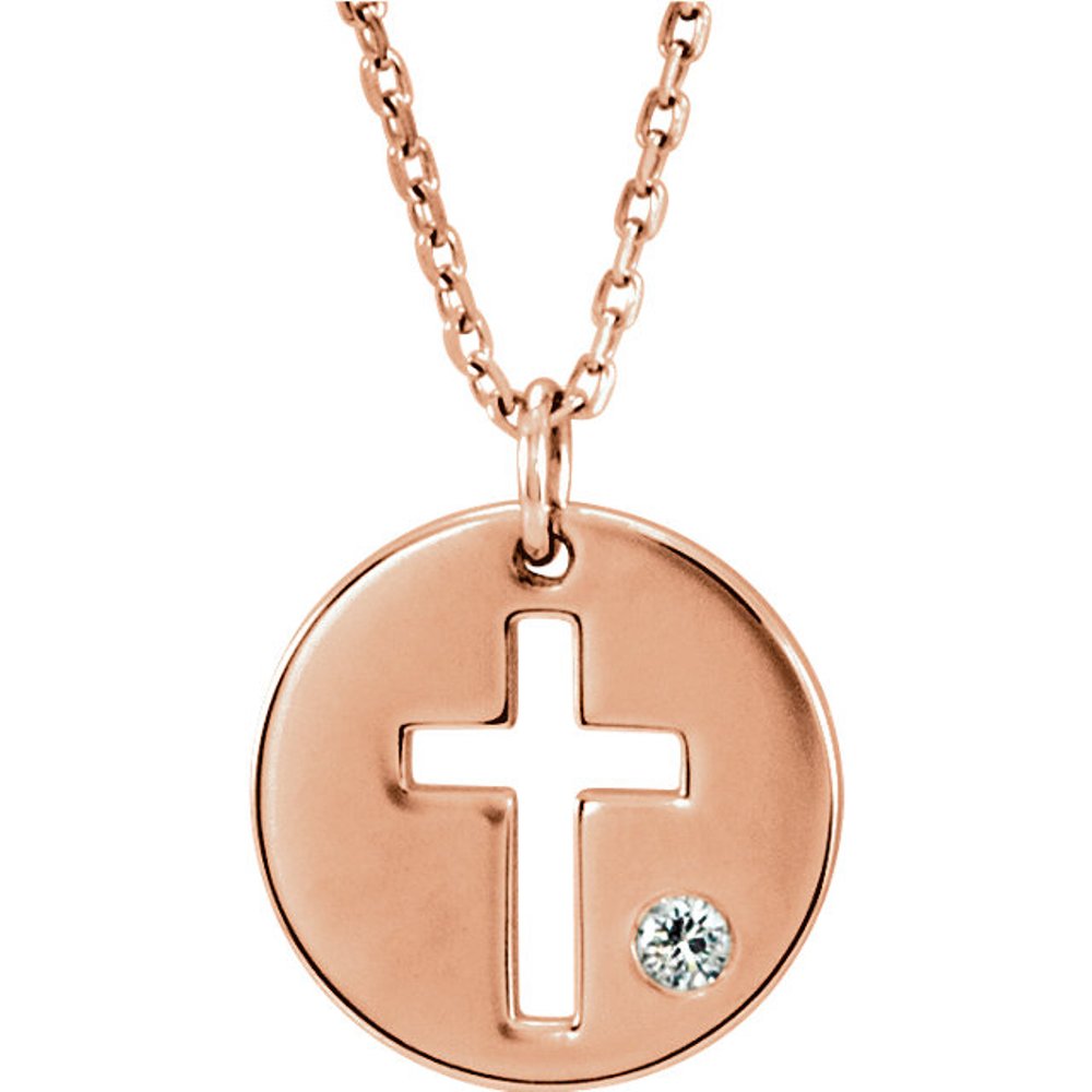  14k Rose Gold Cross Pendant