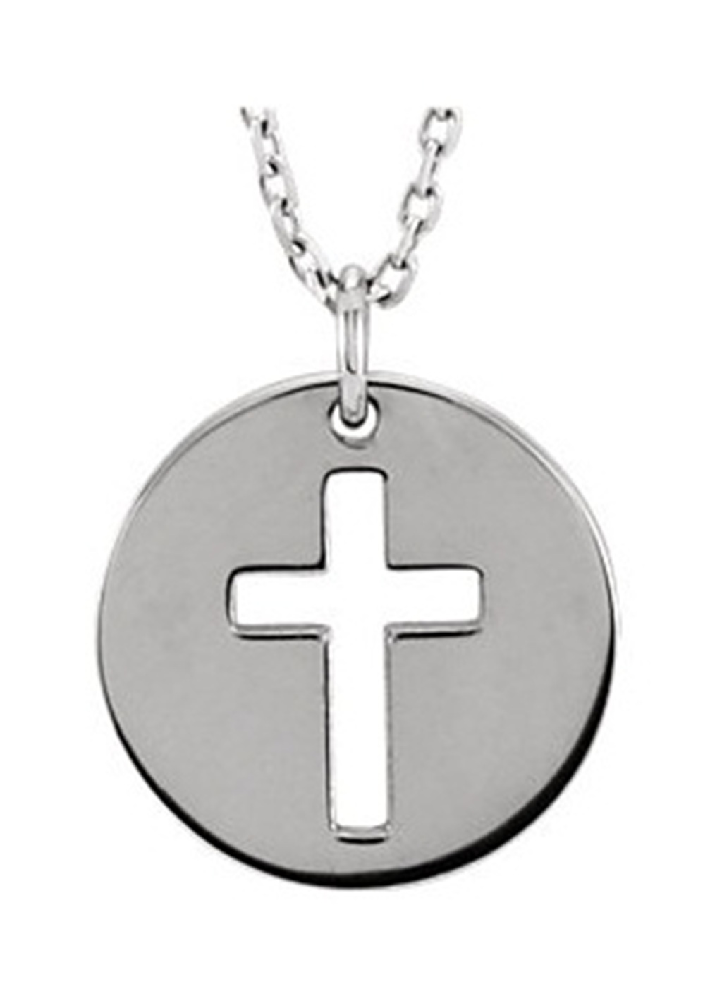  
Pierced Cross Pendant, 14k White Gold