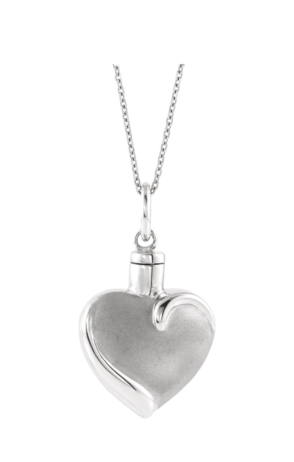 Heart Ash Holder Necklace, 10K White Gold