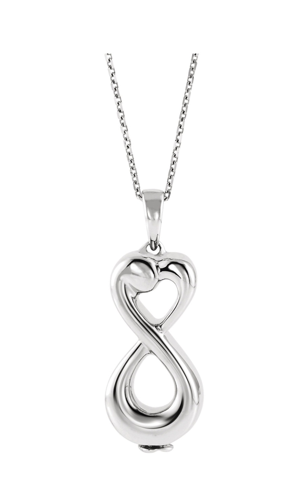 Infinity Love Ash Holder Necklace, 10K White Gold