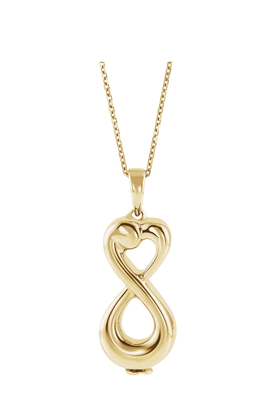 Infinity Love Ash Holder Necklace, 10K Yellow Gold