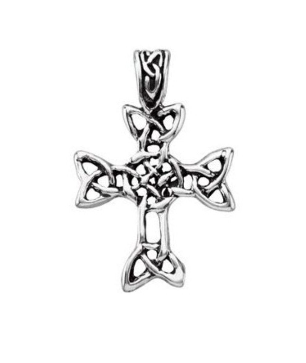 Celtic Cross Necklace, Sterling Silver