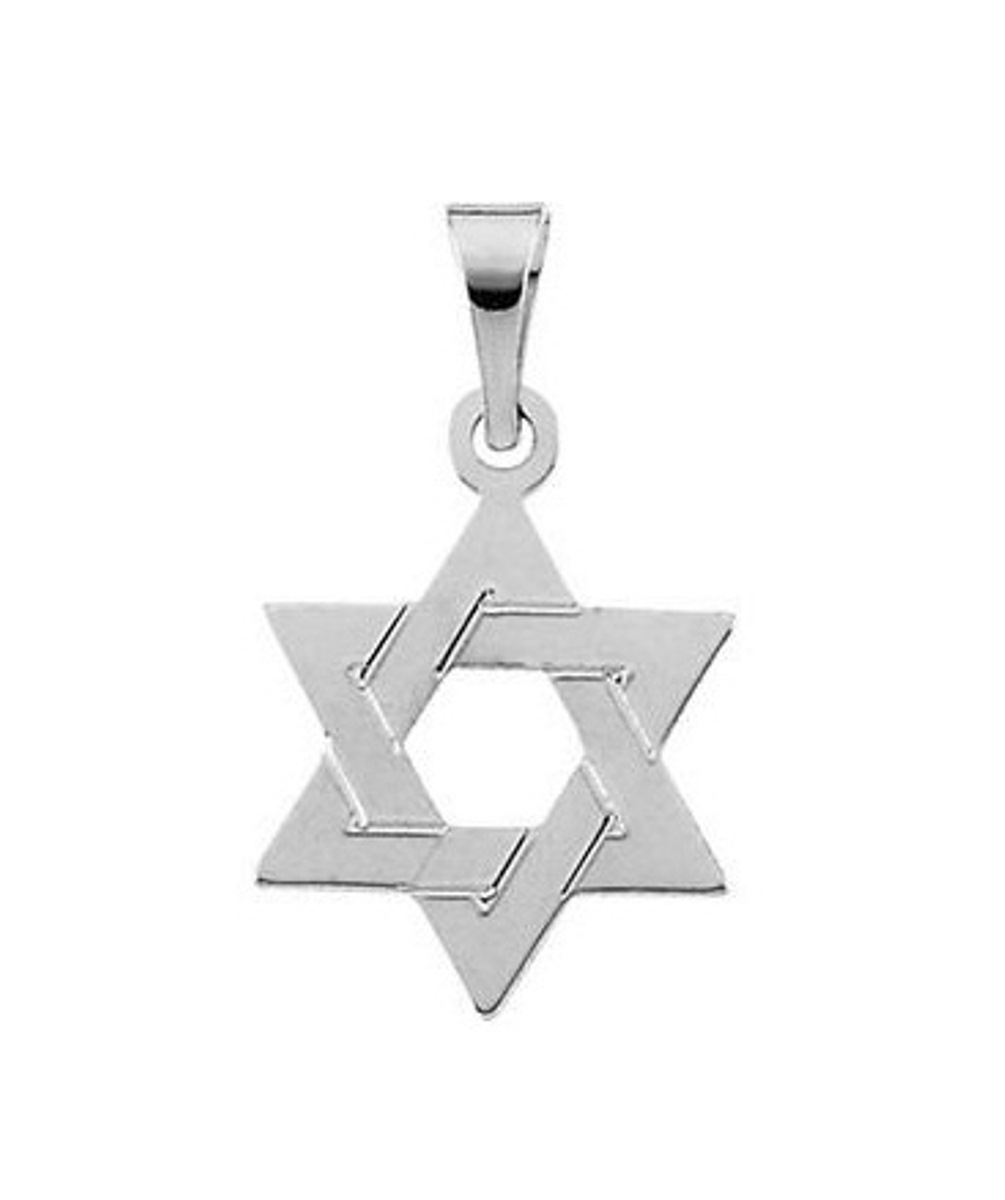 Star of David Pendant, 14k White Gold