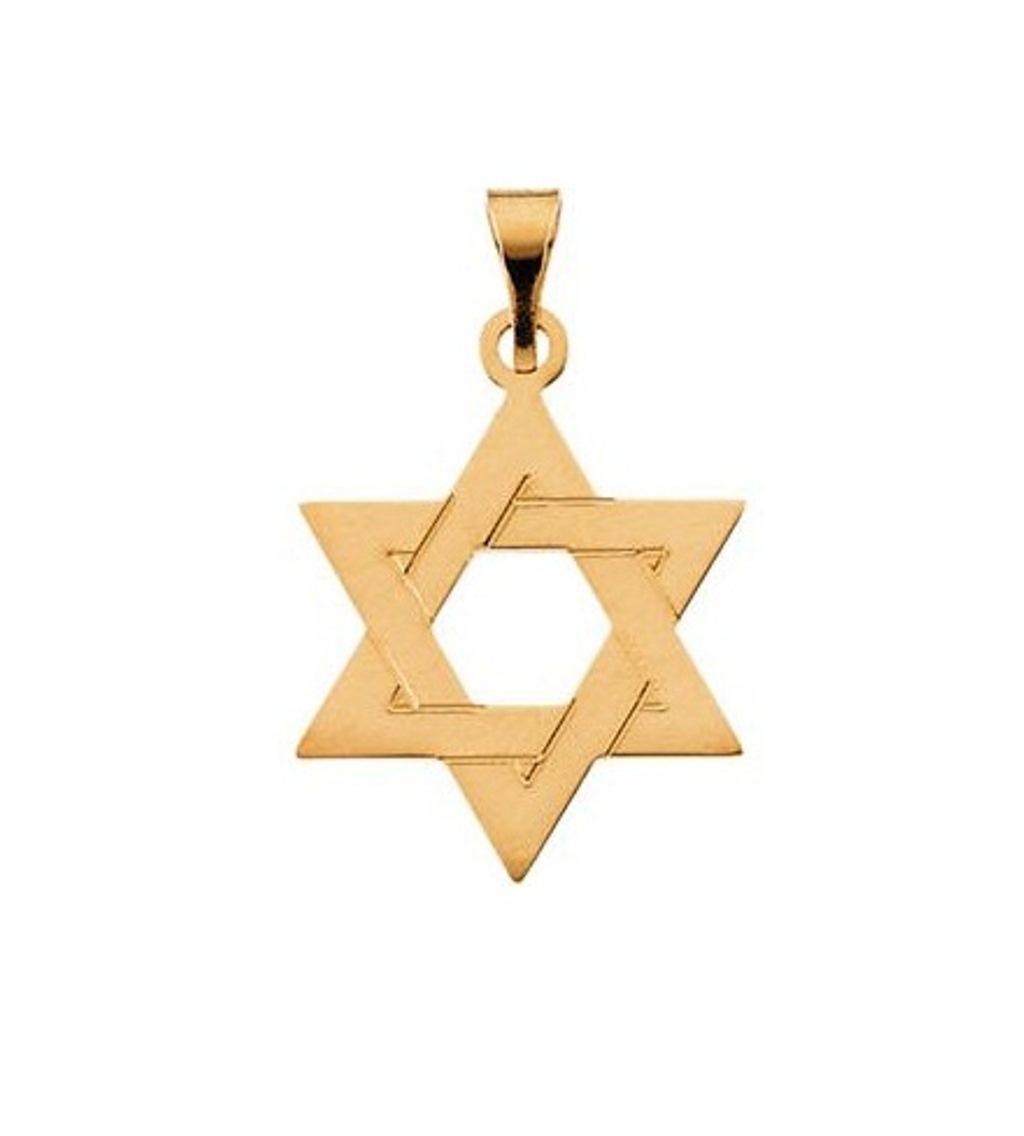 Star of David Pendant, 14k Yellow Gold