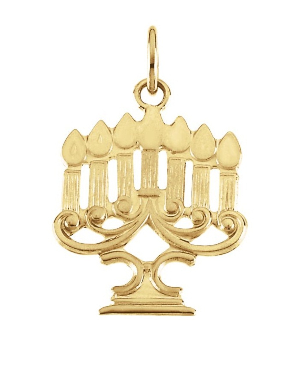 Menorah Pendant, 14k Yellow Gold