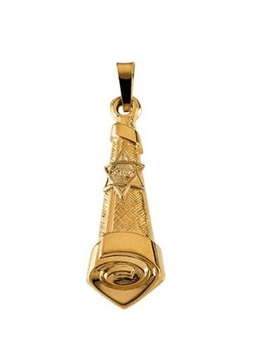 Hollow Two-Tone Mezuzah Pendant