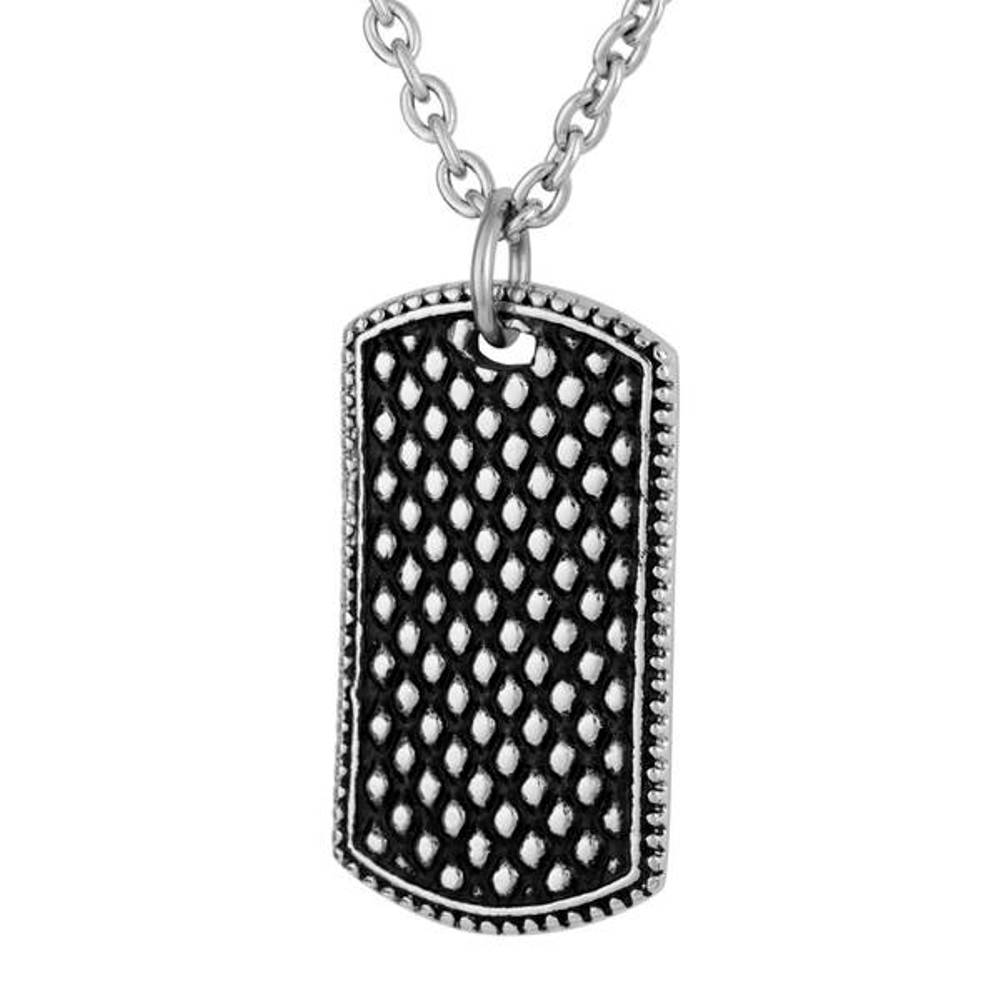  Men's Dog Tag Pendant Necklace, Stainless Steel