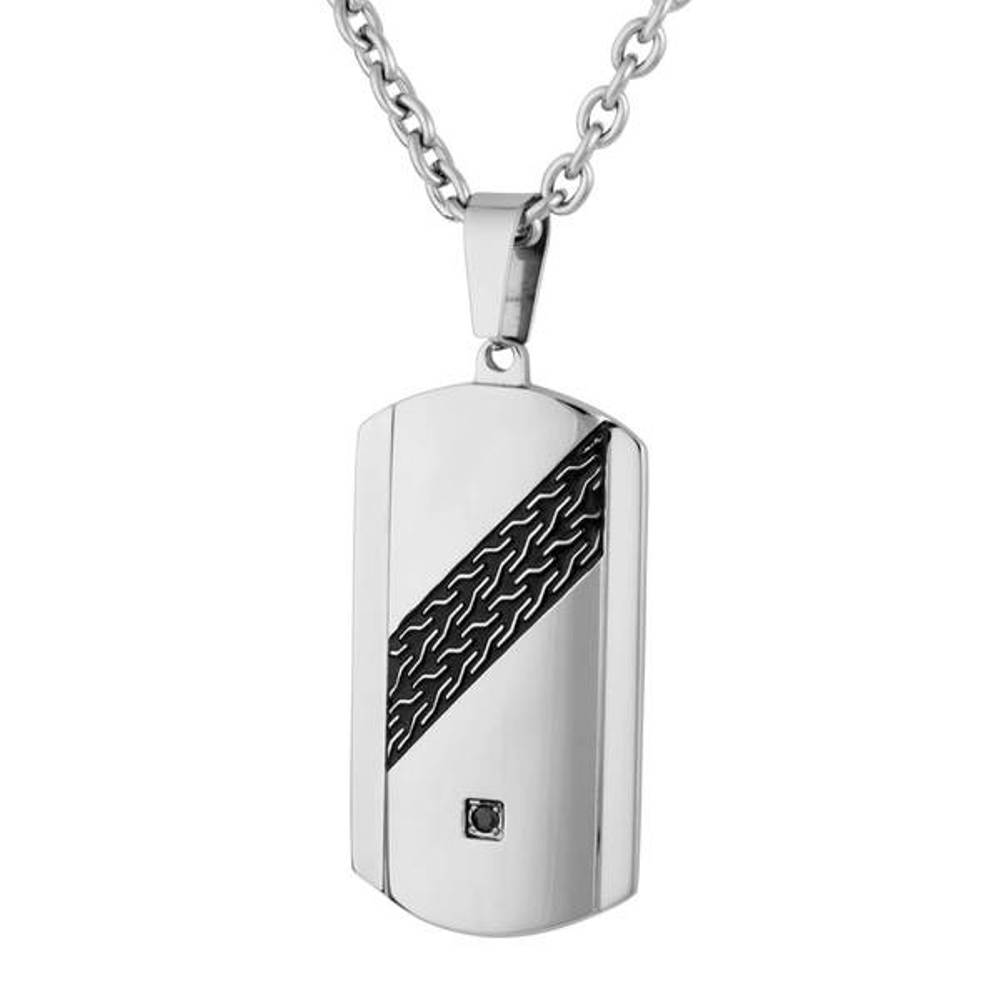  Men's Dog Tag Pendant Necklace, Stainless Steel