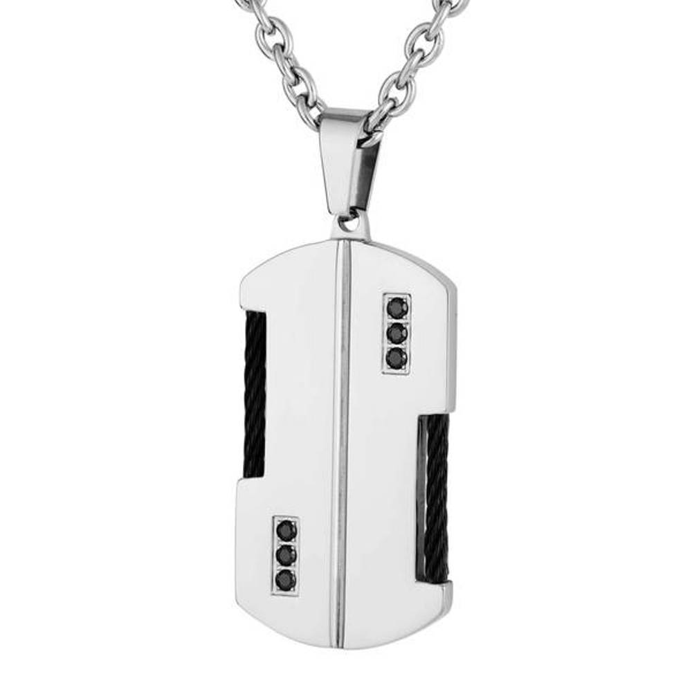  Men's Dog Tag Pendant Necklace, Stainless Steel