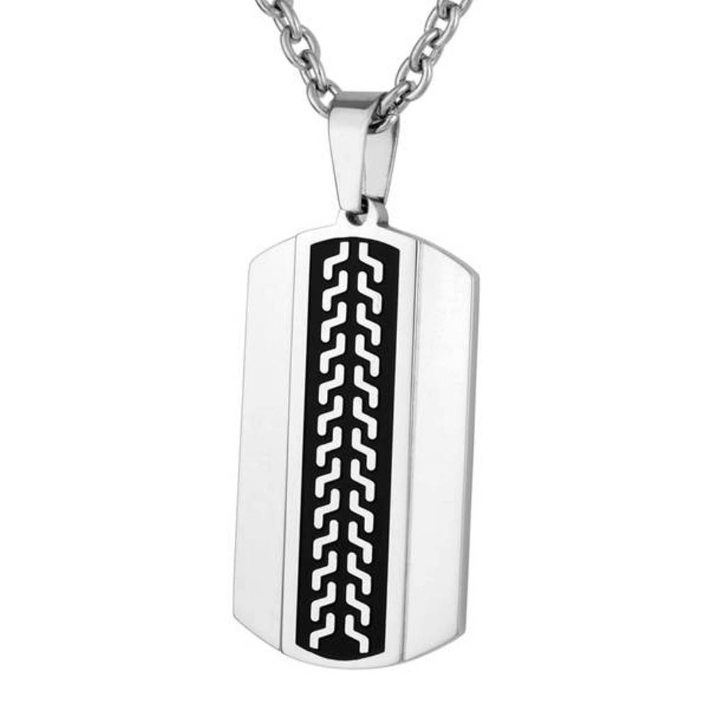  Men's Dog Tag Pendant Necklace, Stainless Steel