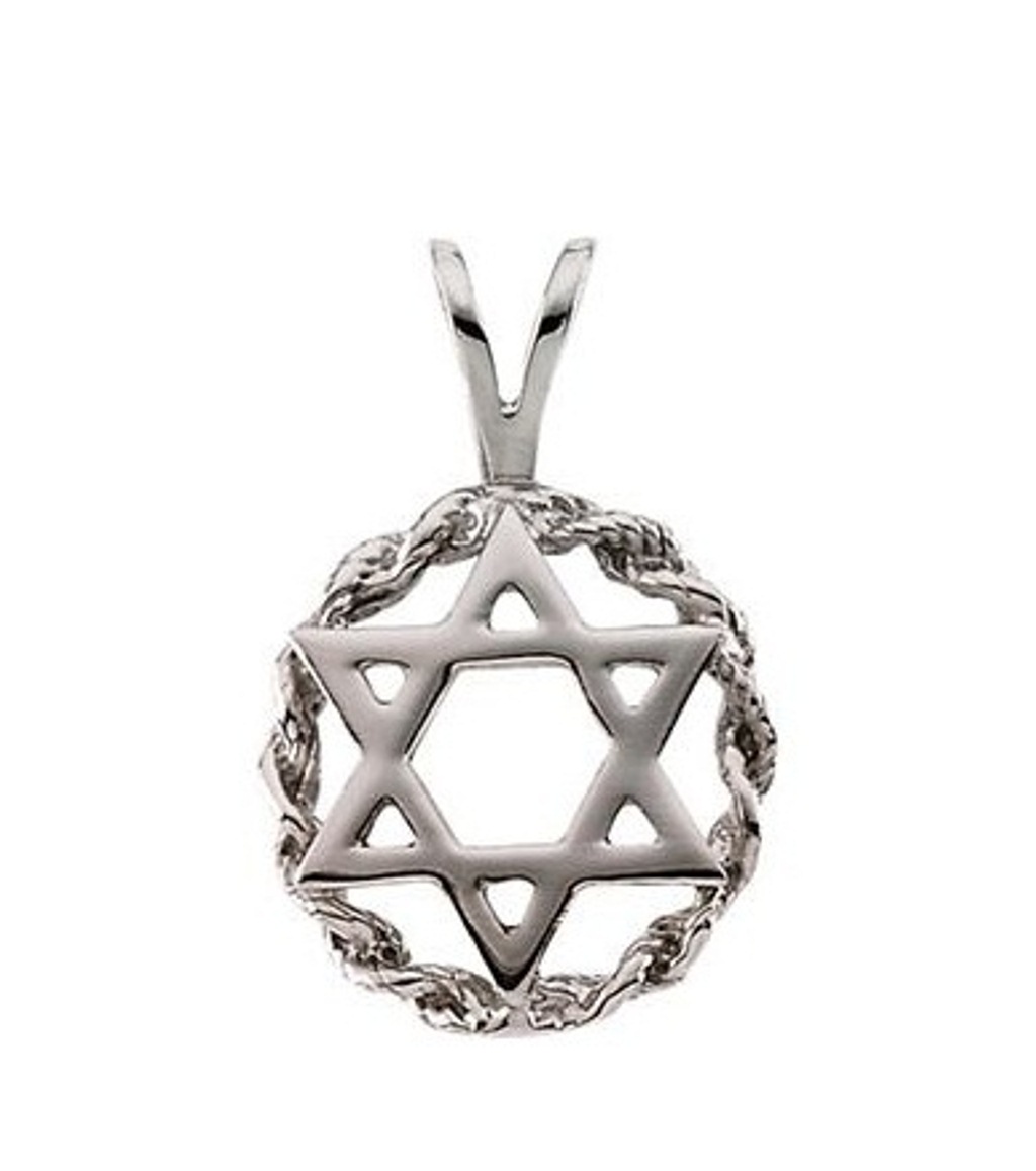 Star of David Pendant, 14k White Gold