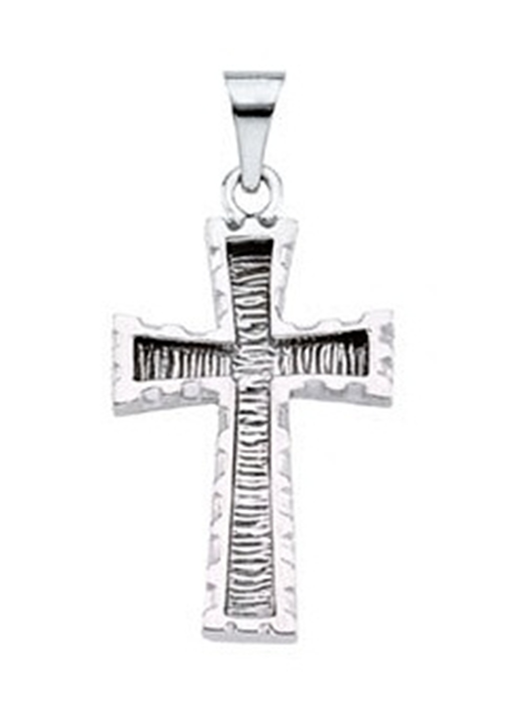  
Christian Cross Pendant, 14k White Gold