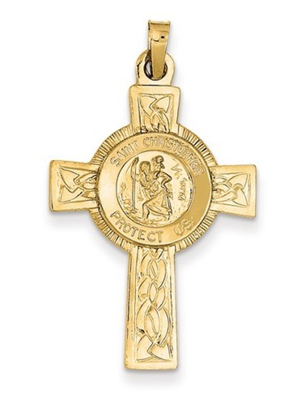 14k Yellow Gold St. Christopher Medal Pendant (37X21MM )