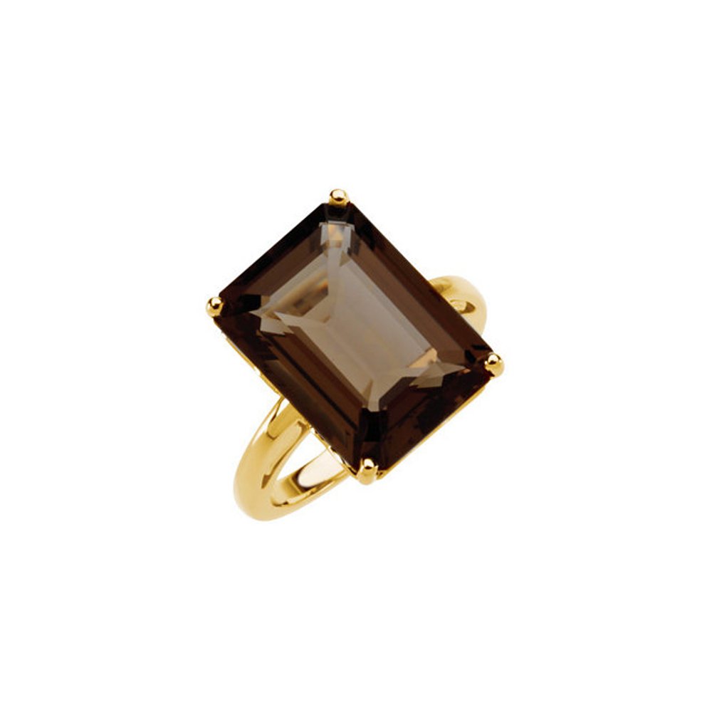 Fashion Smoky Quartz Ring, 14k Yellow Gold. 