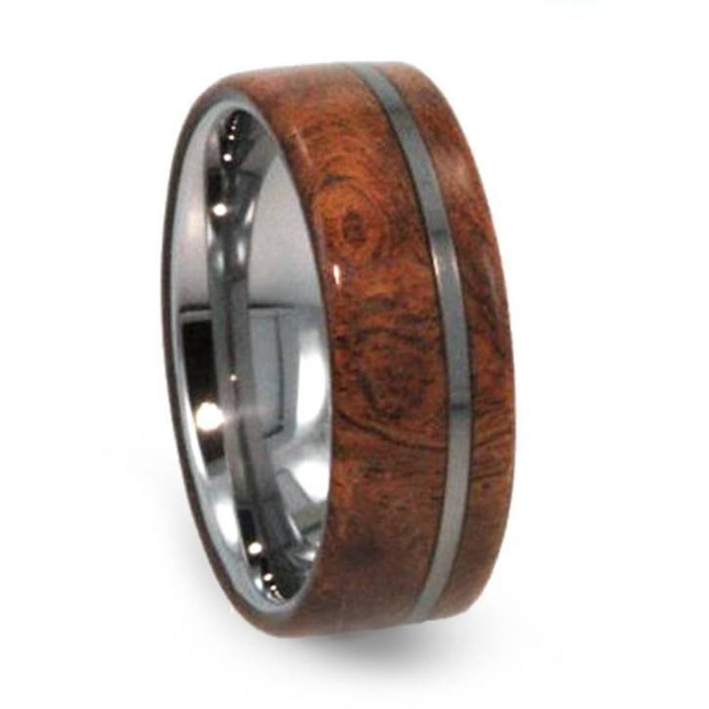 Ironwood Burl Wedding Band In Tungsten