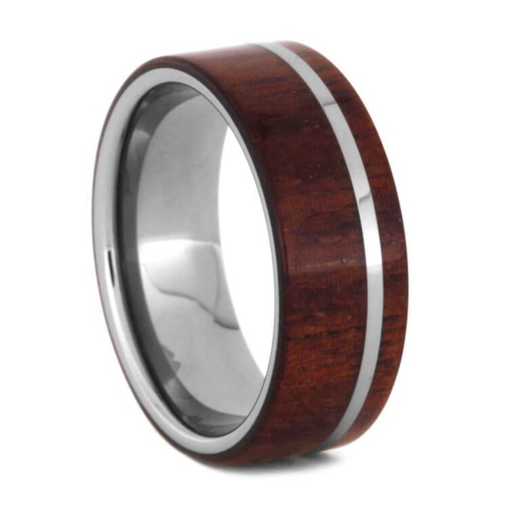 Honduran Rosewood Wedding Band, Tungsten Ring