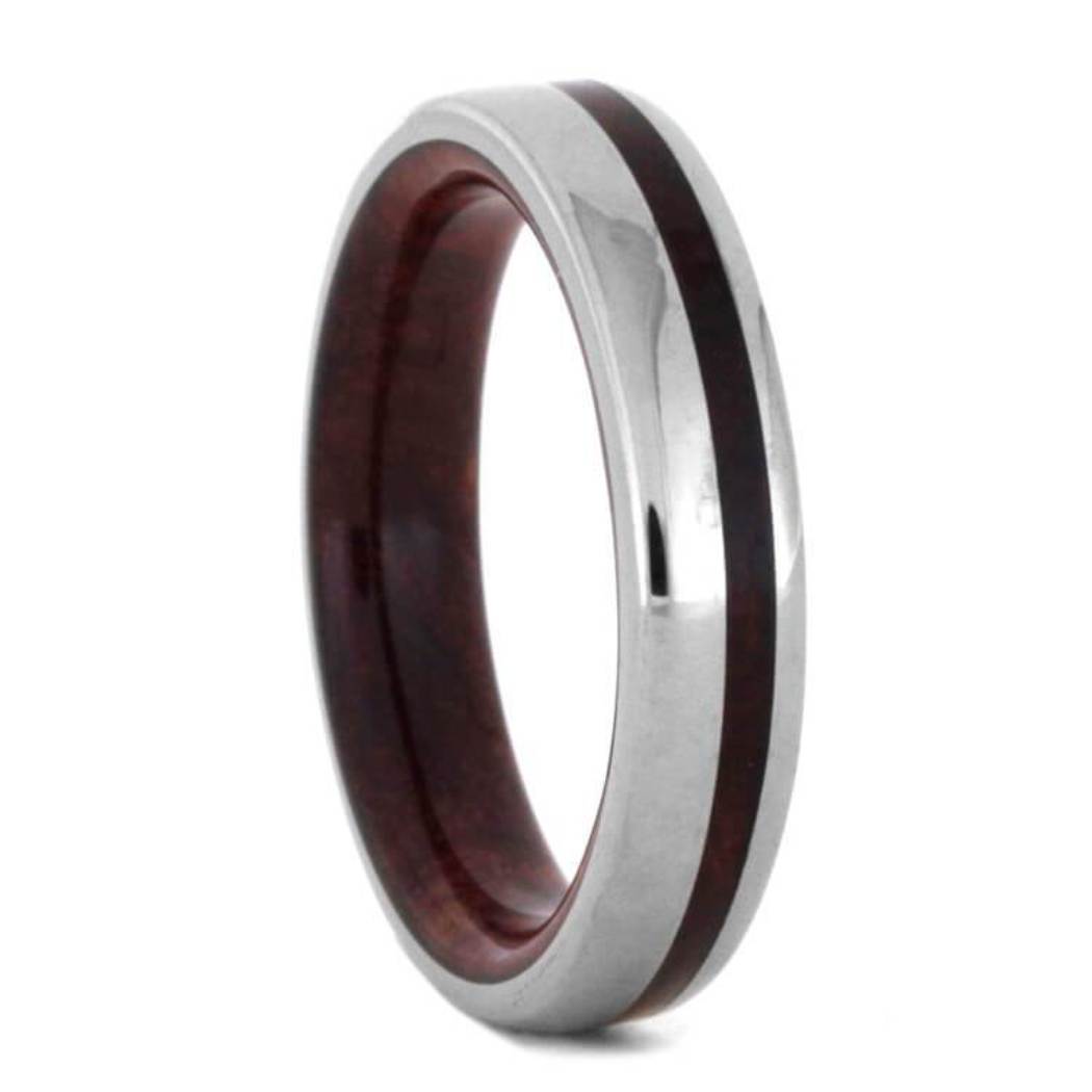 Titanium 4mm Comfort-Fit Bolivian Rosewood Sleeve Band