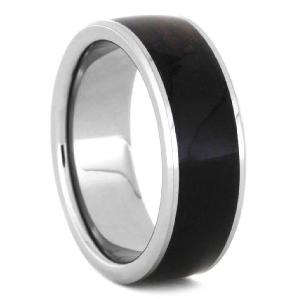 Tungsten Wedding Band With A Beer Barrel Inlay