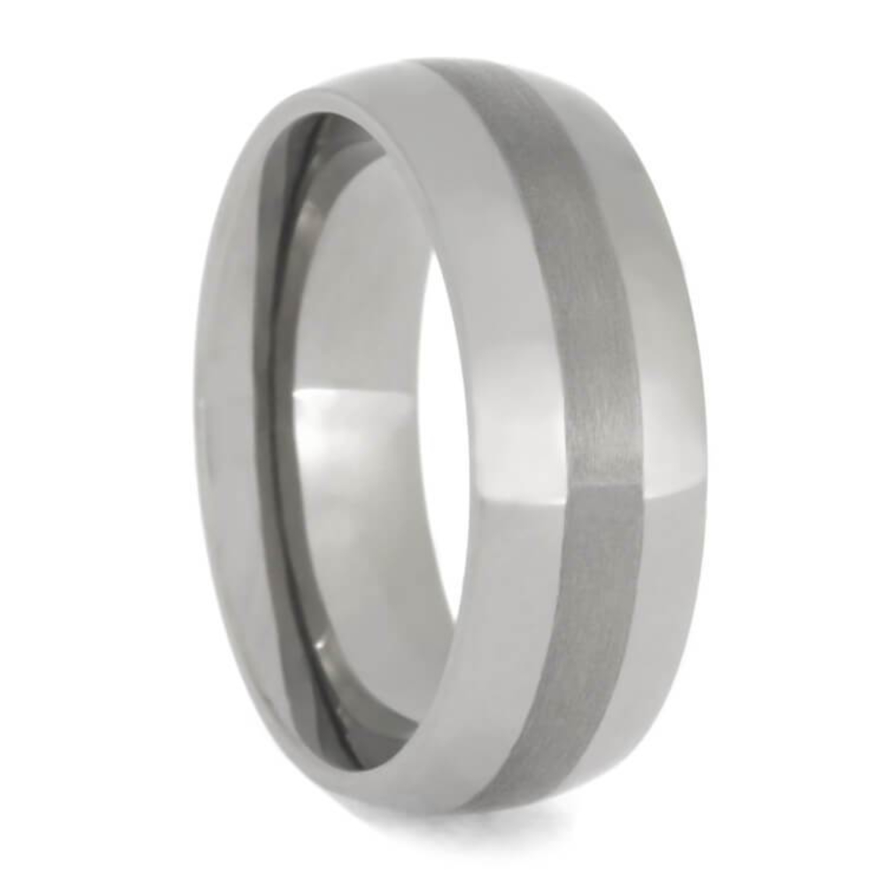 Brushed Titanium 8mm Comfort-Fit Wedding Band 