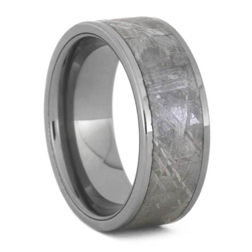 Gibeon Meteorite Wedding Band, Tungsten Ring