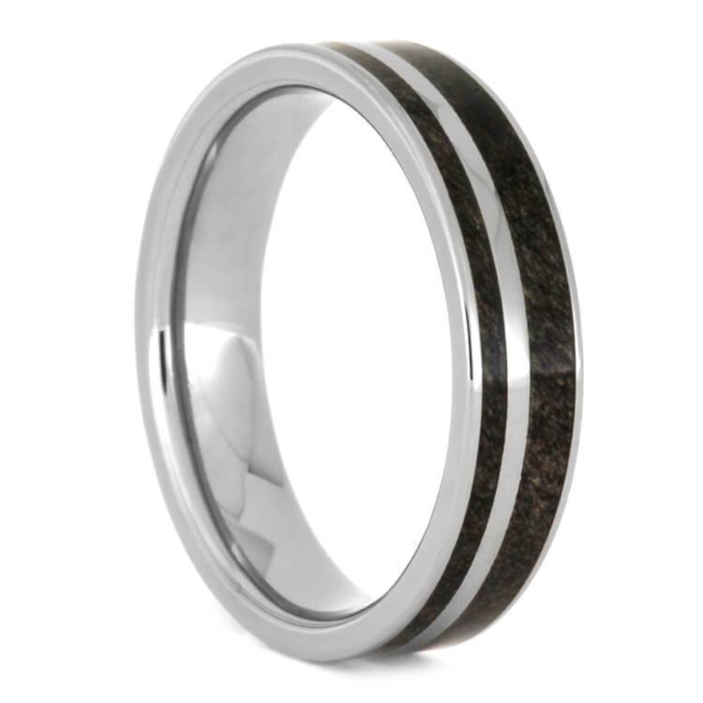 Buckeye Burl 5mm Titanium Comfort-Fit Wedding Band